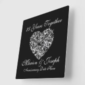 CUSTOM GIFT CLOCK 25. SILVER JAHRESTAG QUADRATISCHE WANDUHR (Winkel)