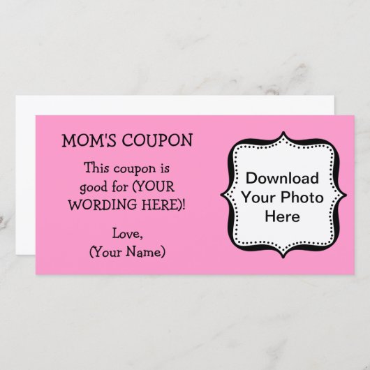 CUSTOM GIFT COUPON FÜR DIE MAMA (Vorne/Hinten)