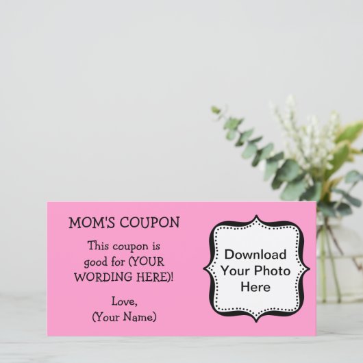 CUSTOM GIFT COUPON FÜR DIE MAMA (Stehend Vorderseite)