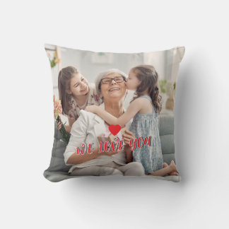 Custom Gift for Mother Grandma -Throw Pillow Photo Kissen