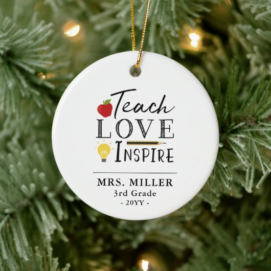 Custom Gift For Teacher personalized Keramik Ornament (Baum)