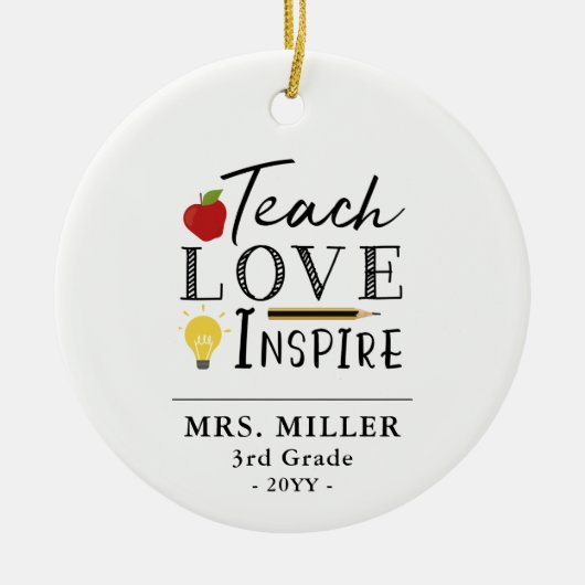 Custom Gift For Teacher personalized Keramik Ornament (Vorne)