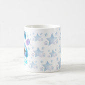 Custom Gift Foto Blue Glitzer Dog Mama Kaffeetasse (Mittel)