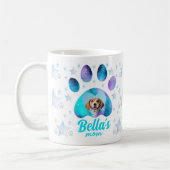 Custom Gift Foto Blue Glitzer Dog Mama Kaffeetasse (Links)