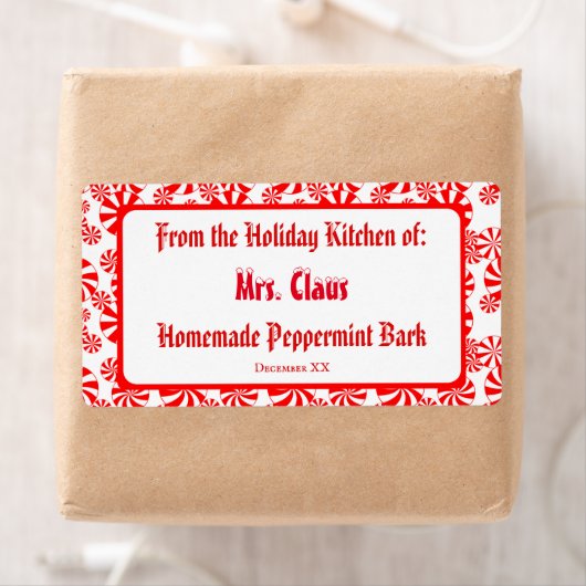 Custom Gift Red White Holiday Peppermint Pattern (Insitu)