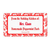Custom Gift Red White Holiday Peppermint Pattern (Vorne)