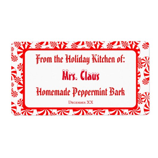 Custom Gift Red White Holiday Peppermint Pattern (Vorne)