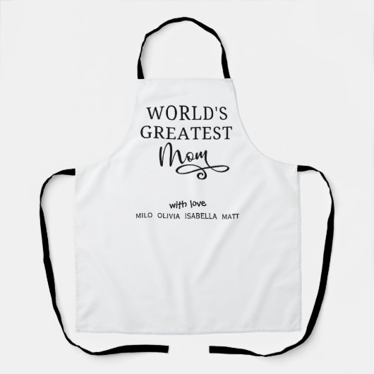 Custom Gift World's größte Mama, Weiß und Schwarz, Schürze (Vorderseite)
