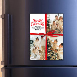 Custom Gift Wrapped Family Foto Collage Weihnachte Magnetkarte