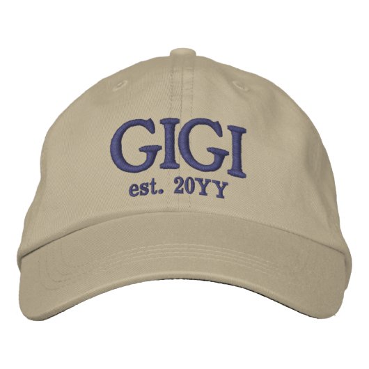 Custom Gigi Est. | Geschenke für Oma Bestickte Baseballkappe (Vorderseite)