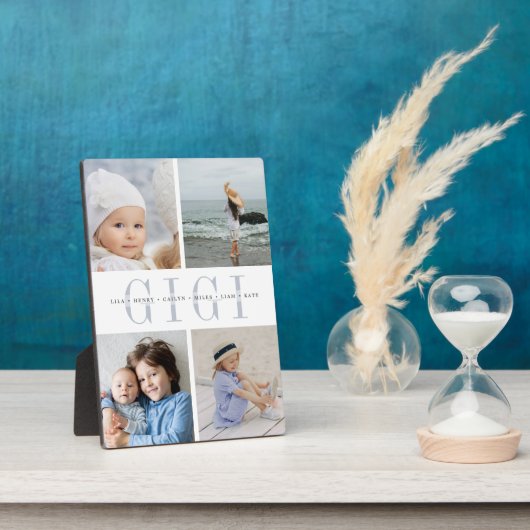 Custom "Gigi" Großkinder FotoCollage Fotoplatte (Seite)