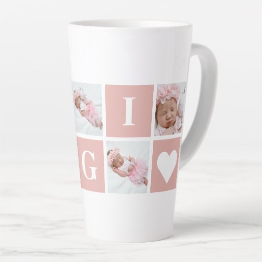 Custom Gigi Großmutter 5 Foto Collage Milchtasse (Rechte Ecke)
