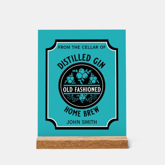 Custom Gin Flasche Acrylschild (Vorderseite)