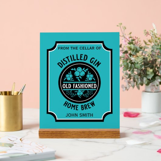 Custom Gin Flasche Acrylschild (Hochzeit)