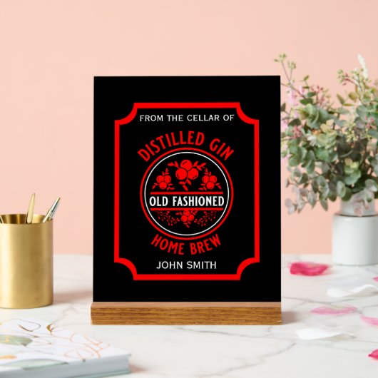 Custom Gin Flasche Acrylschild (Hochzeit)