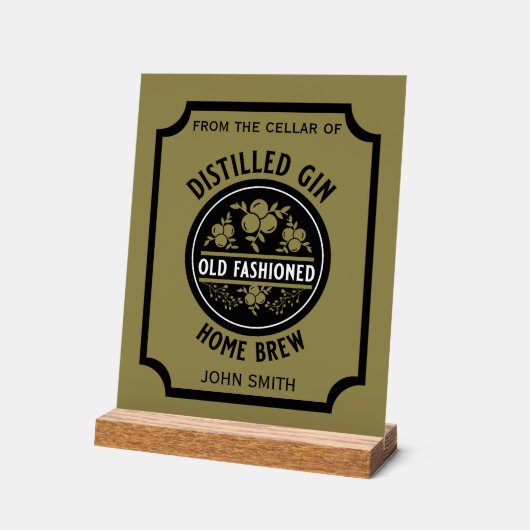 Custom Gin Flasche Acrylschild (Winkel)