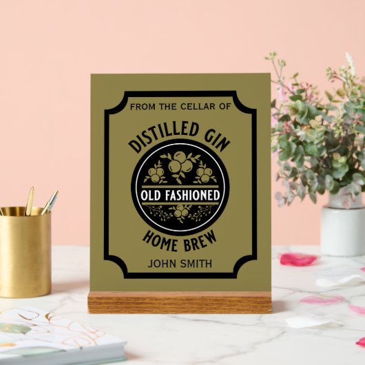 Custom Gin Flasche Acrylschild (Hochzeit)