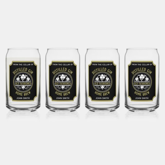 Custom Gin Flasche Dosenglas (Vorderseite)