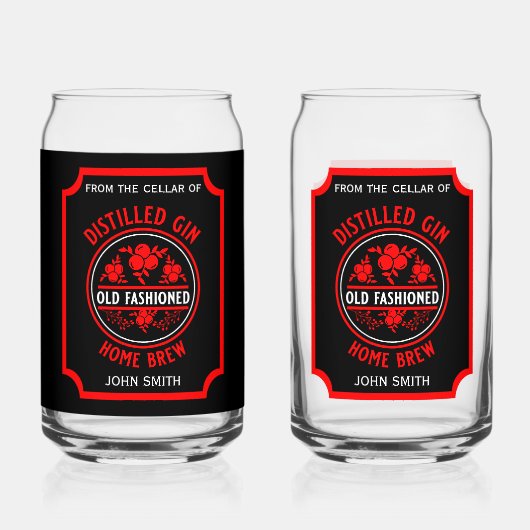 Custom Gin Flasche Dosenglas (Rückseite)