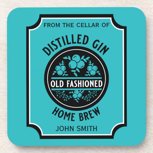 Custom Gin Flasche Getränkeuntersetzer (Vorderseite)