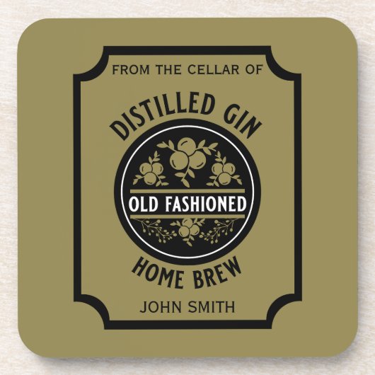 Custom Gin Flasche Getränkeuntersetzer (Vorderseite)