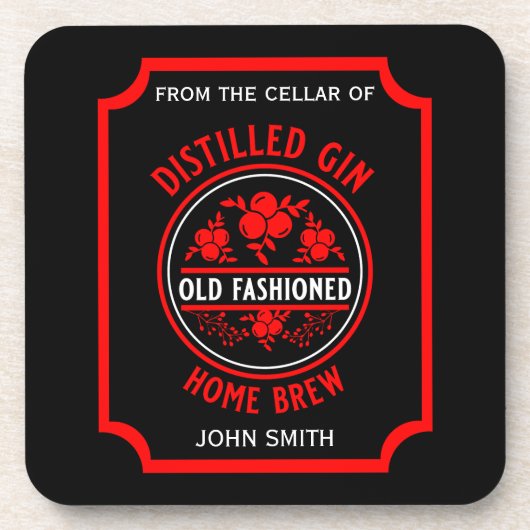 Custom Gin Flasche Getränkeuntersetzer (Vorderseite)