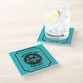 Custom Gin Flasche Glasuntersetzer (Schrägansicht)