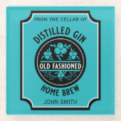 Custom Gin Flasche Glasuntersetzer (Vorderseite)