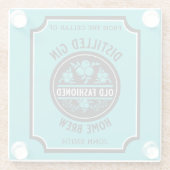 Custom Gin Flasche Glasuntersetzer (Rückseite)