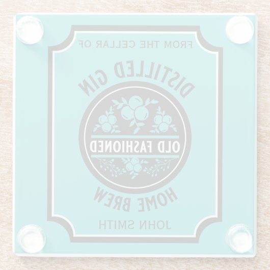 Custom Gin Flasche Glasuntersetzer (Rückseite)