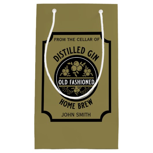 Custom Gin Flasche Kleine Geschenktüte (Vorderseite)