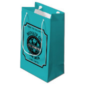 Custom Gin Flasche Kleine Geschenktüte (Rückseite Schrägansicht)