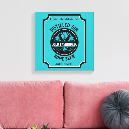 Custom Gin Flasche Leinwanddruck (Insitu (Wohnzimmer))