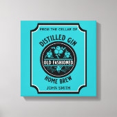 Custom Gin Flasche Leinwanddruck (Vorderseite)