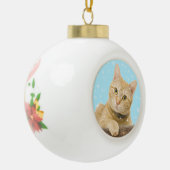 Custom Ginger Tabby Cat Foto Keramik Kugel-Ornament (Links)