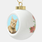 Custom Ginger Tabby Cat Foto Keramik Kugel-Ornament (Rechts)