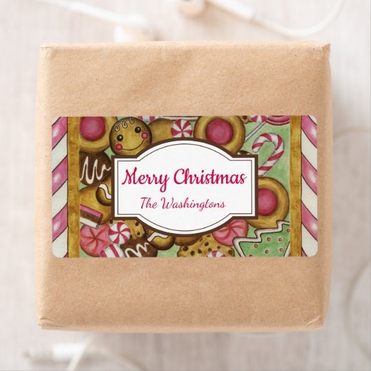 Custom Gingerbread Cookie Christmas Gift Label (Insitu)