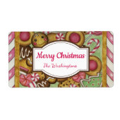 Custom Gingerbread Cookie Christmas Gift Label (Vorne)
