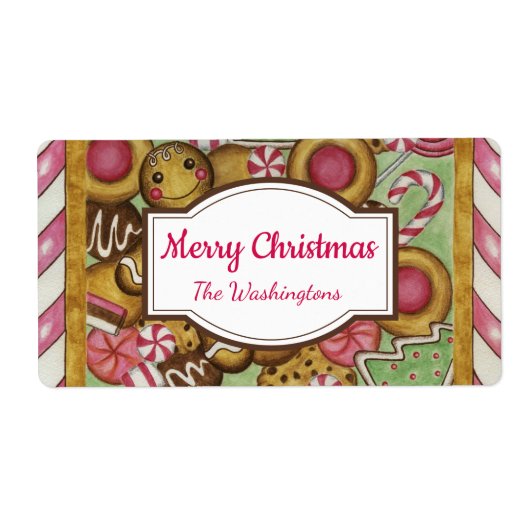 Custom Gingerbread Cookie Christmas Gift Label (Vorne)