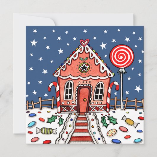 Custom Gingerbread House Einladung (Vorderseite)