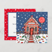 Custom Gingerbread House Einladung (Vorne/Hinten)