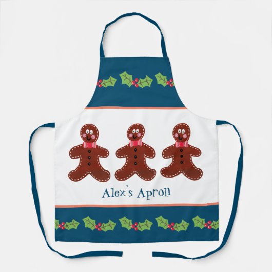 Custom Gingerbread Man Weihnachten Schürze (Vorderseite)