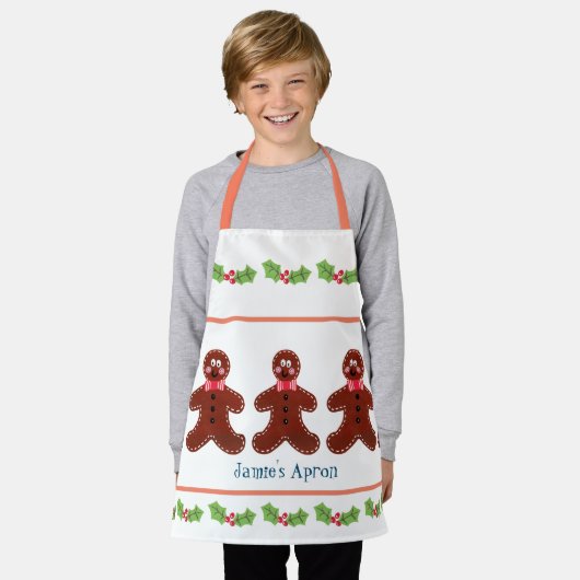Custom Gingerbread Man Weihnachten Schürze (Getragen)