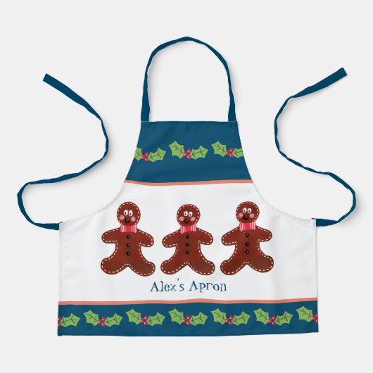 Custom Gingerbread Man Weihnachten Schürze (Vorderseite)