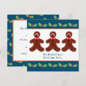 Custom Gingerbread Man Weihnachts-Party Einladung (Vorne/Hinten)