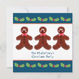Custom Gingerbread Man Weihnachts-Party Einladung