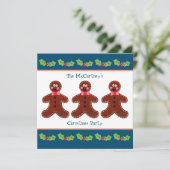 Custom Gingerbread Man Weihnachts-Party Einladung (Stehend Vorderseite)