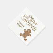 Custom Gingerbread Mann Cookie Frohe Weihnachten Serviette (Ecke)