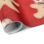 Custom Gingerbrot Männer Gesicht Foto Weihnachten Geschenkpapier (Rolleneckpunkt)