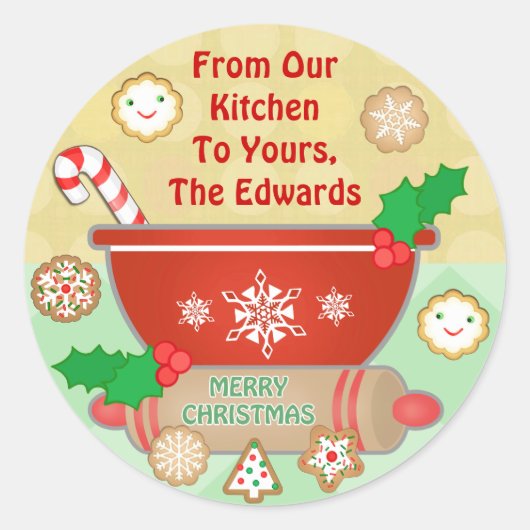 Custom Gingerbrot Weihnachtskekse Stickers (Vorderseite)